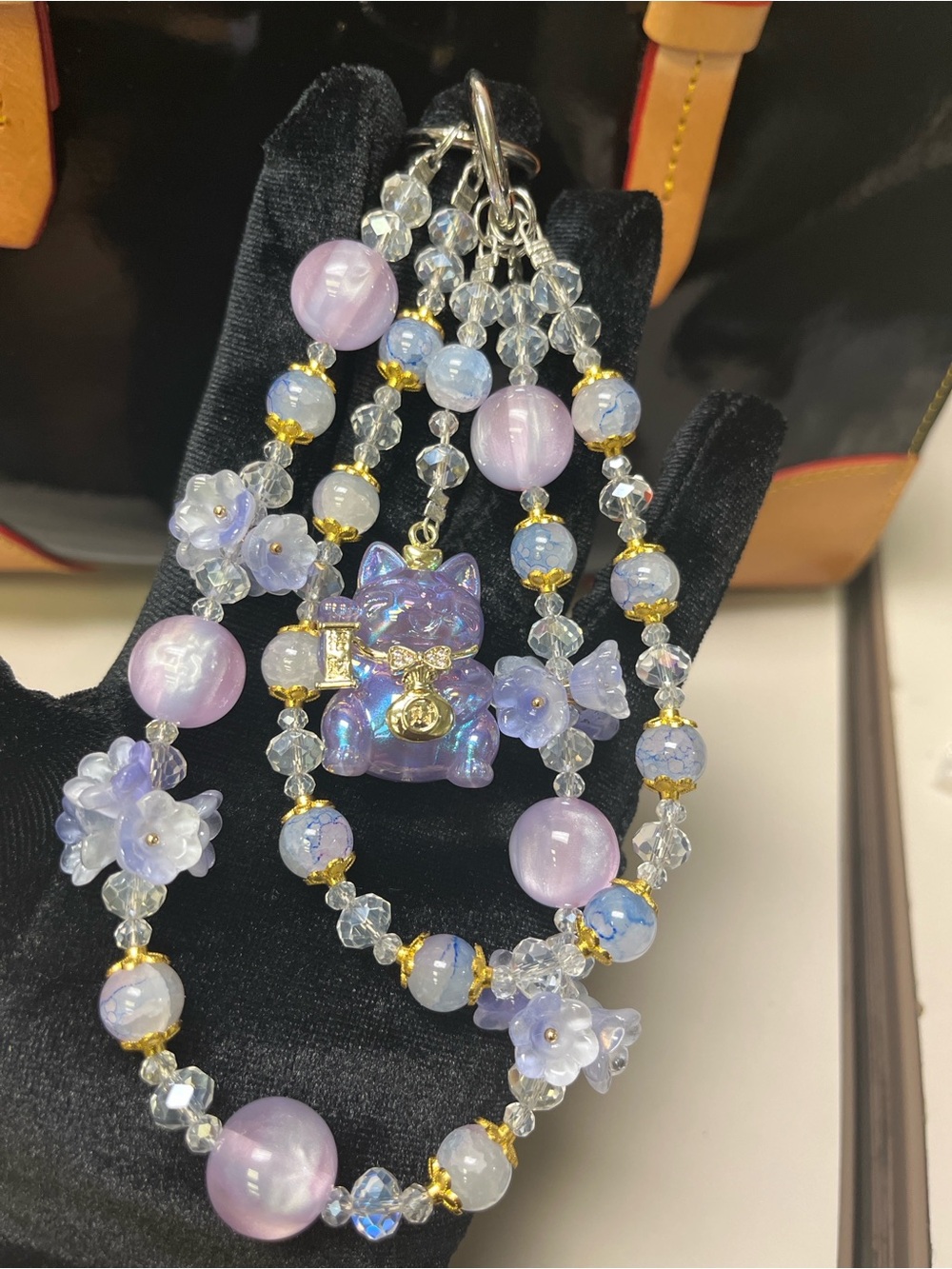 Lavender Lucky Abundance Cat Luxe Bag Charm